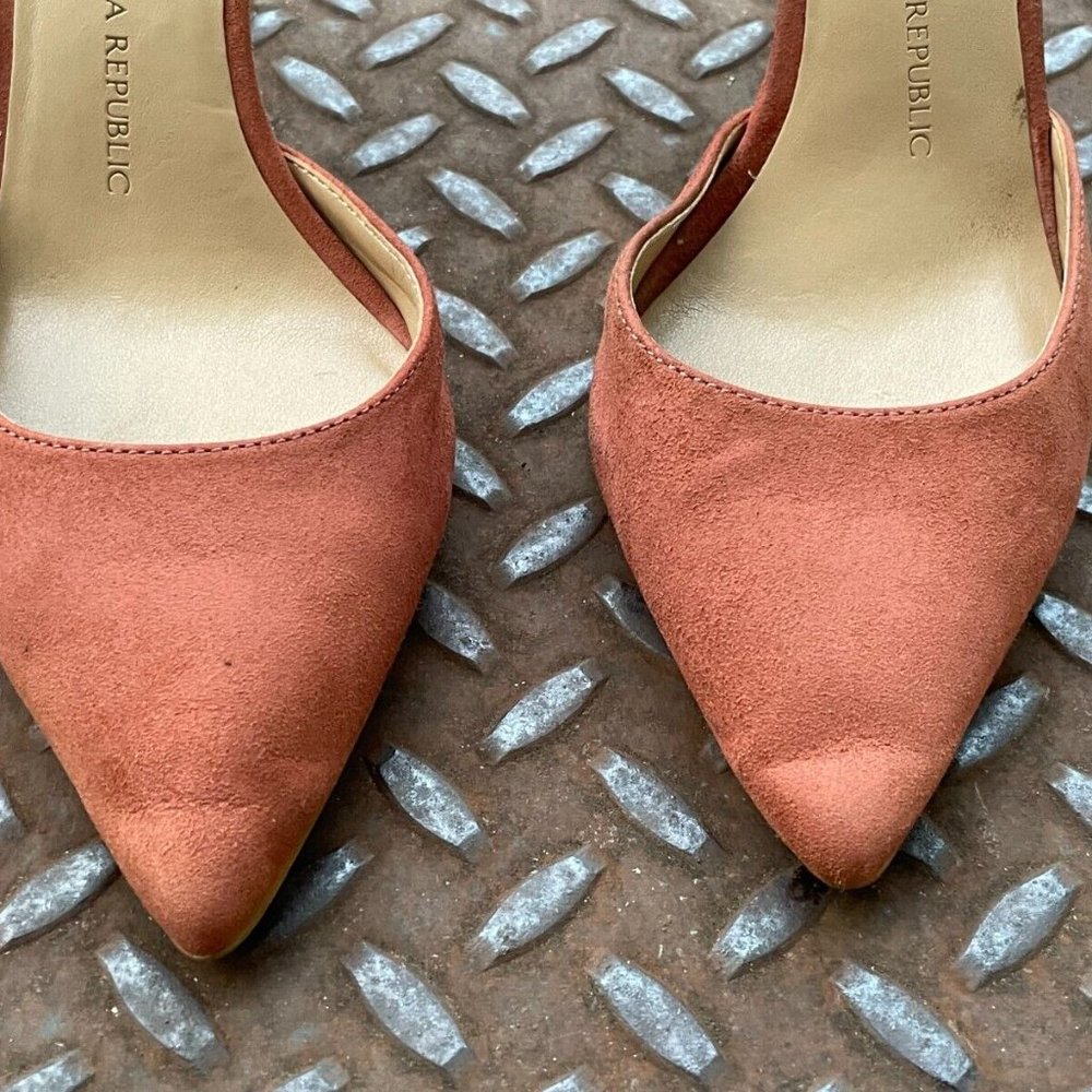 Banana Republic Women Heels Sandal Shoes Brown Leather Upper Pump Size 6.5M - Picture 4 of 10